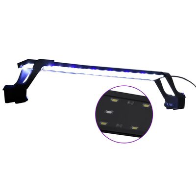 vidaXL Lâmpada de aquário LED com braçadeiras 55-70 cm azul e branco