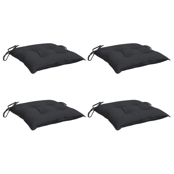 vidaXL Almofadões de cadeira 4 pcs 40x40x7 cm tecido oxford preto