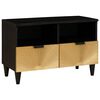 vidaXL Gabinete para TV com gaveta Preto e Ouro 70 x 33 x 46 cm