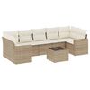 vidaXL 8 pcs conjunto de sof&aacute;s p/ jardim com almofad&otilde;es vime PE bege