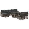 vidaXL Conjunto de Sof&aacute; de Jardim 10 unid. Cinza e Cinza Escuro