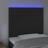 vidaXL Cabeceira cama c/ LED veludo 100x5x118/128 cm preto