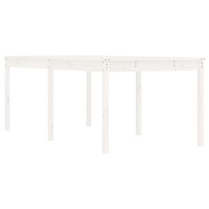 vidaXL Mesa de jardim 203,5x100x76 cm madeira de pinho maci&ccedil;a branco
