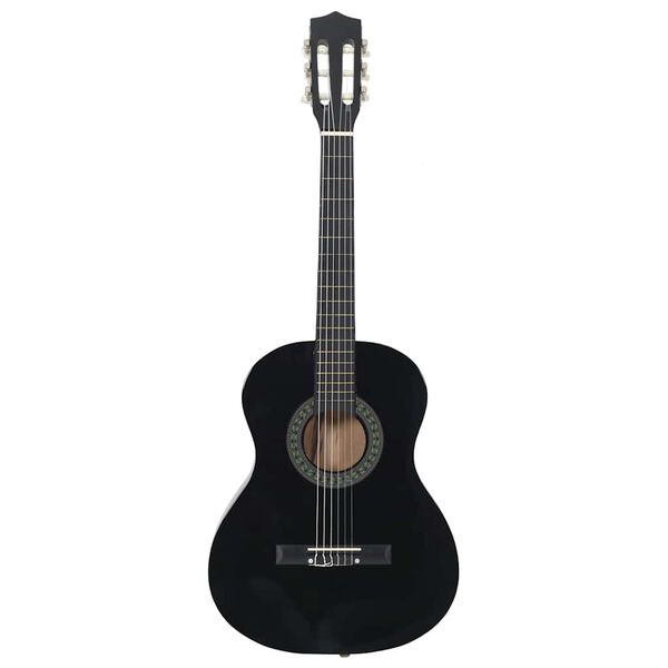 vidaXL Guitarra clássica iniciantes/crianças 3/4 36" preto