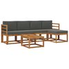 vidaXL Conjunto de Sof&aacute;s para Exterior 6 pcs Natural e Antracite
