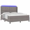 vidaXL Cama Box Spring LED Cinzento-acastanhado 180 x 200 cm tecido