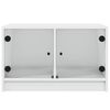vidaXL Mesa de centro c/ portas de vidro 68x50x42 cm branco