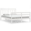 vidaXL Estrutura de cama 140x200 cm madeira maci&ccedil;a branco