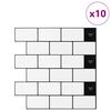 vidaXL Azulejo Subterr&acirc;neo 10 pcs Branco e Preto 30,5 x 30,5 cm