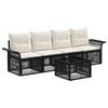 vidaXL Conjunto de Sof&aacute; de Jardim 5 unid. Preto vime PE