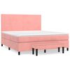 vidaXL Cama com molas/colch&atilde;o 180x200 cm veludo rosa