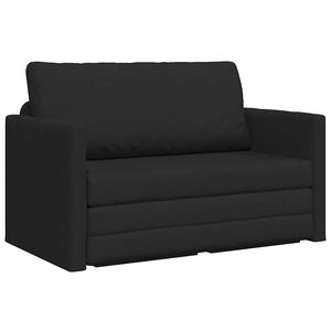 vidaXL Sof&aacute;-Cama Preto 124 x 71 x 78 cm tecido