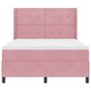 vidaXL Cama Box com colch&atilde;o com cabeceira Rosa 140 x 200 cm Veludo