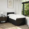 vidaXL Cama box spring com colch&atilde;o solteiro tecido preto