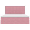 vidaXL Cama com arruma&ccedil;&atilde;o e LED com colch&atilde;o Rosa 180 x 200 cm Veludo