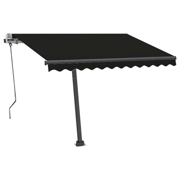 vidaXL Toldo retrátil manual com LED 350x250 cm antracite