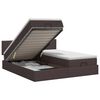 vidaXL Cama ottoman com colch&atilde;o 2 unid. Marrom Escuro Tecido