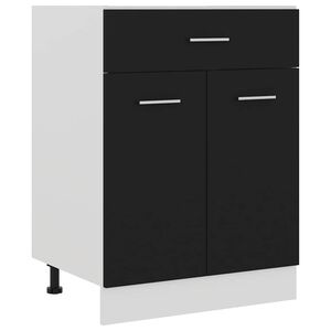 vidaXL Arm&aacute;rio inferior c/ gavetas &ldquo;Lyon&rdquo; derivados de madeira preto