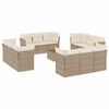 vidaXL 13 pcs conjunto de sof&aacute;s p/ jardim com almofad&otilde;es vime PE bege