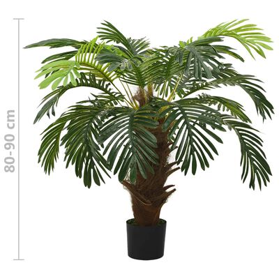 vidaXL Palmeira cica artificial com vaso 90 cm verde
