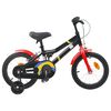 vidaXL Bicicleta Infantil 14 Polegadas para 3 a 5 anos Preto Vermelho