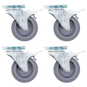 vidaXL Rodas girat&oacute;rias com trav&otilde;es duplos 4 pcs 75 mm