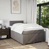 vidaXL Cama boxspring c/ colch&atilde;o 120x190cm tecido castanho-acinzentado