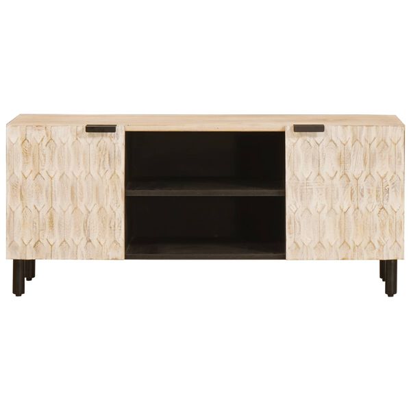 vidaXL Gabinete para TV Acabamento em Wash Branco 105 x 33,5 x 46 cm