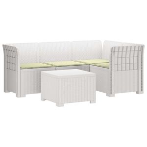 vidaXL Sof&aacute; de Jardim para 4 Pessoas com Almofadas Estilo Rattan PP