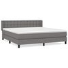 vidaXL Cama com molas/colch&atilde;o 160x200 cm tecido cinzento-escuro