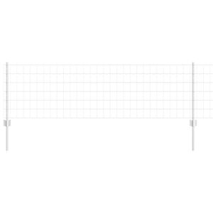 vidaXL Cerca com Poste Prateado