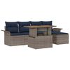 vidaXL Conjunto de Sof&aacute; de Jardim 6 unid. cinzento e azul marinho