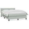 vidaXL Cama com molas/colch&atilde;o 160x210 cm veludo cinzento-claro