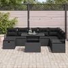 vidaXL Conjunto de Sof&aacute; de Jardim 9 pcs Preto Rattan Sint&eacute;tico