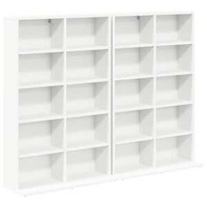 vidaXL Arm&aacute;rio para CD 2 unid. Branco 65 x 23,5 x 97,5 cm