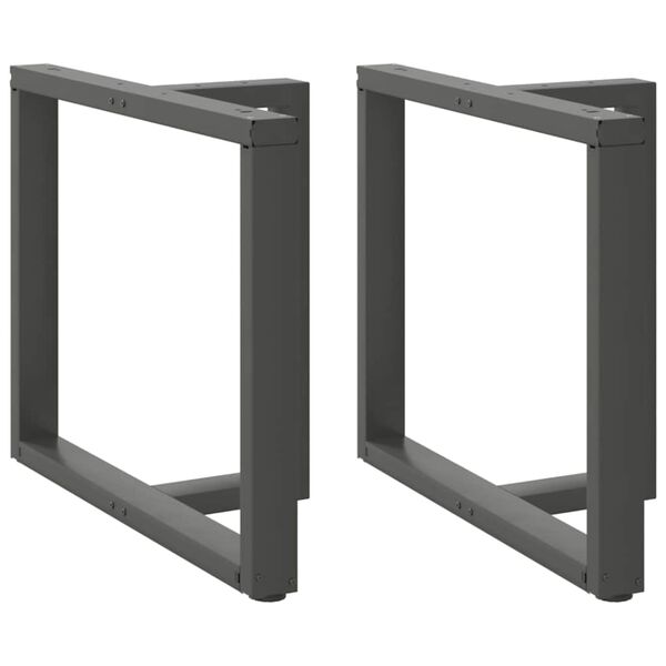 vidaXL Pés para mesa de jantar em forma de T, 2 peças, antracite, 100x35x(72-73) cm, aço