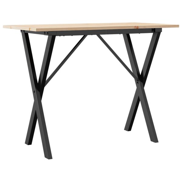 vidaXL Mesa de jantar estrutura em X 100x50x75cm pinho e a&ccedil;o