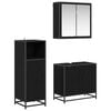 vidaXL Conjunto de M&oacute;veis para Banheiro com porta 3 pcs Carvalho Preto