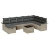 vidaXL Conjunto de Sof&aacute; de Jardim 9 unid. Cinzento-claro vime PE