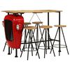 vidaXL 7 pcs conjunto de bar madeira de mangueira maci&ccedil;a