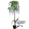 vidaXL Glic&iacute;nia artificial com vaso 120 cm