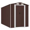 vidaXL Abrigo de jardim 192x357x223 cm a&ccedil;o galvanizado castanho-escuro