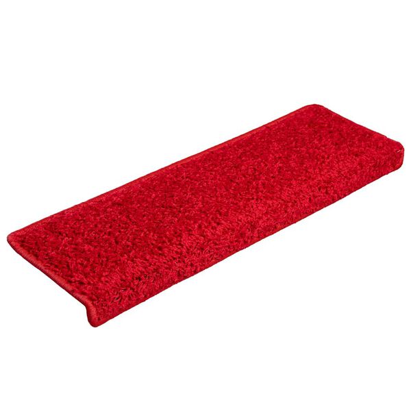 vidaXL Tapetes de escada 20 pe&ccedil;as 65x21x4 cm vermelho com borda retangular