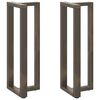 vidaXL P&eacute;s de mesa de bar em forma de T, 2 pe&ccedil;as, preto, 40x35x(110-111) cm, a&ccedil;o