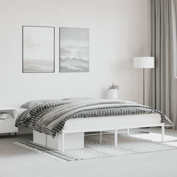 vidaXL Estrutura de cama 180x200 cm metal branco