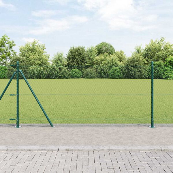 vidaXL Poste de Cerca Verde 50 x 0,8 m (malha de 13 mm) A&ccedil;o e PVC