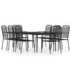 vidaXL 9 pcs conjunto de jantar para jardim preto