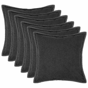 vidaXL Capa almofada 6 pcs HOUTEN Cinzento-Escuro 30 x 30 cm Boucl&eacute;