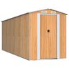 vidaXL Abrigo de jardim 192x523x223 cm a&ccedil;o galvanizado castanho