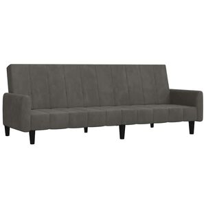 vidaXL Sof&aacute;-cama de 2 lugares veludo cinzento-escuro